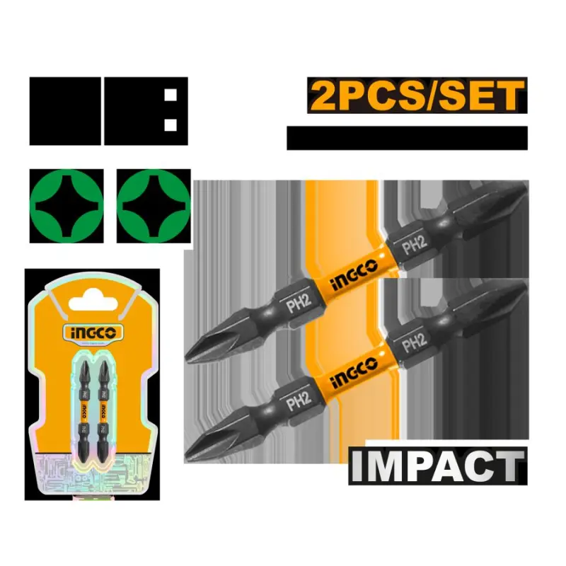 Ingco 2+PH2 Dual-Sided Impact Bits 65mm (2 pcs) SDBIM72PH265