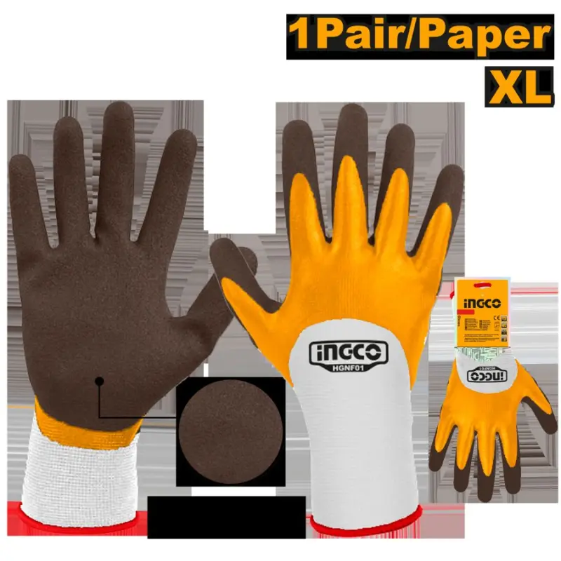 Ingco Nitrile Matte Coated Gloves HGNF01