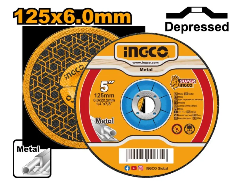 Абразивный шлифовальный диск Ingco 125*6.0мм MGD601251