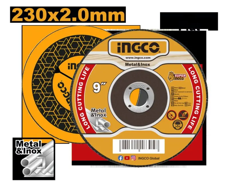 Ingco 230x2.0mm Abrasive Cutting Disc for Metal, Model MCD202303