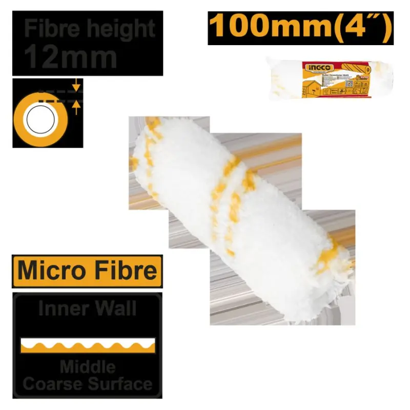 Ingco Paint Roller Refill 100mm 4pcs HRC3610016