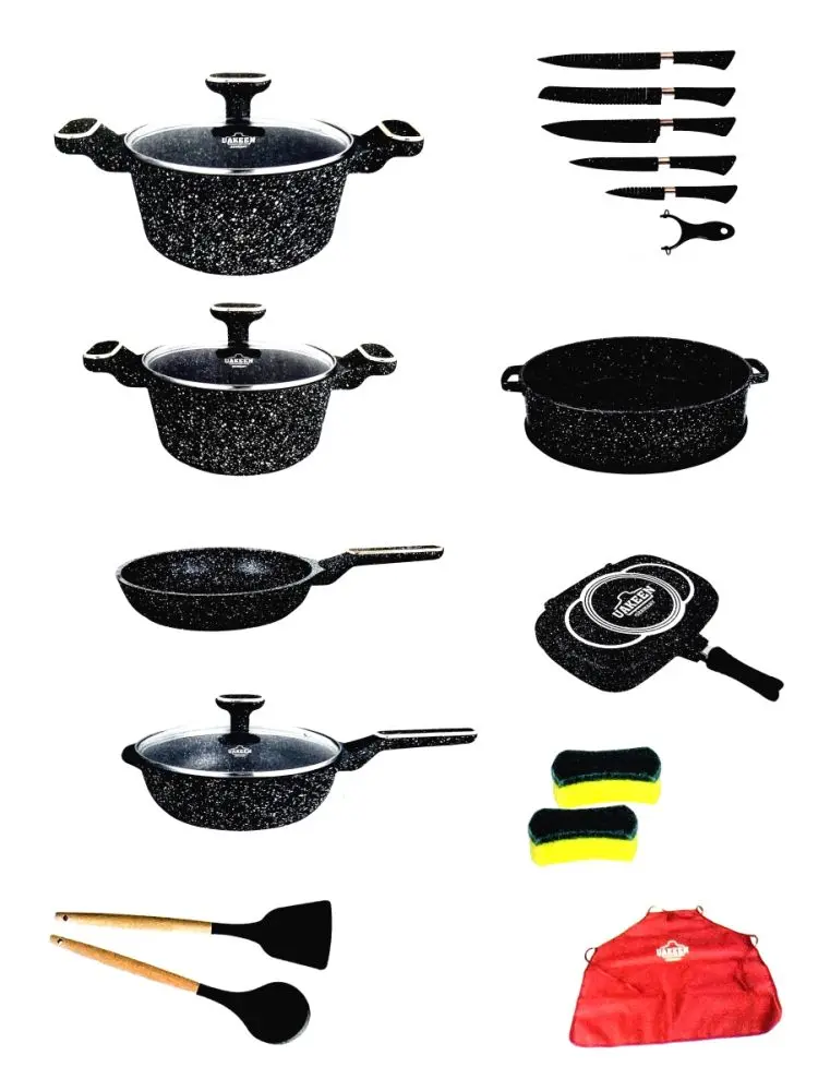 Uakeen VK-47 | Cookware Set 21 pcs Granite Non-stick
