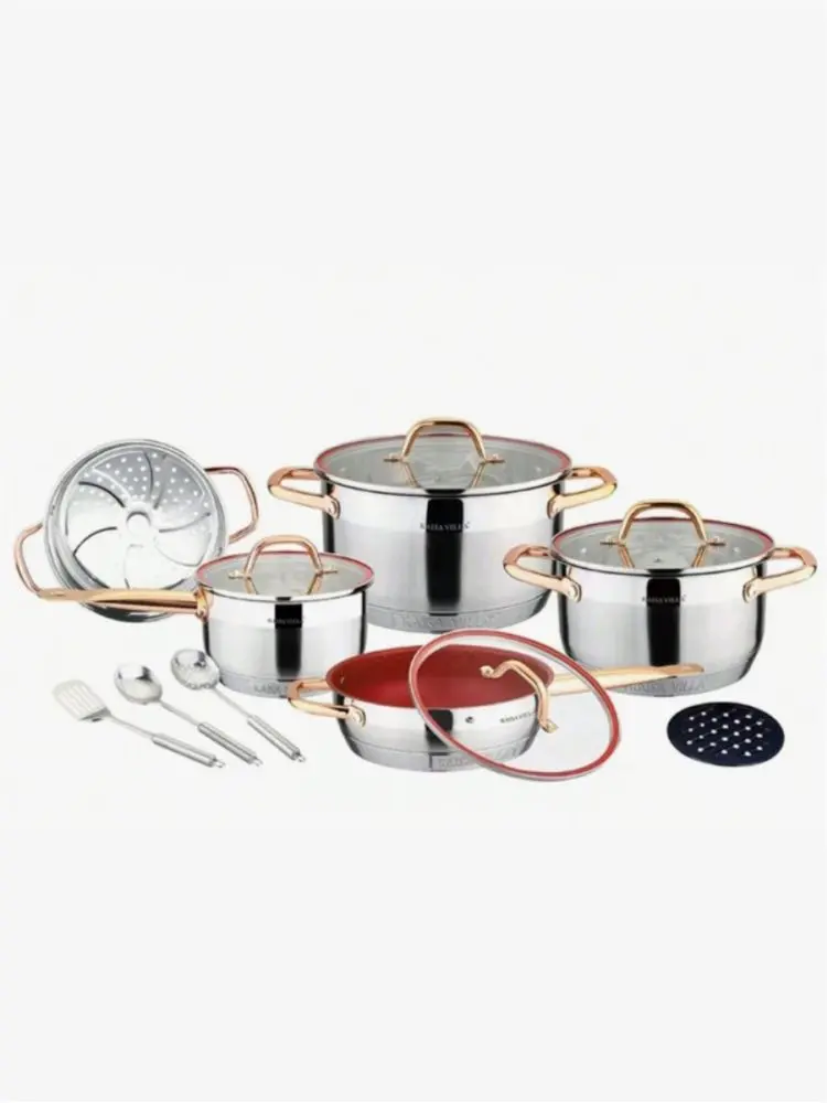 KAISA VILLA KV-6638 | Stainless Steel Cookware Set 13pcs