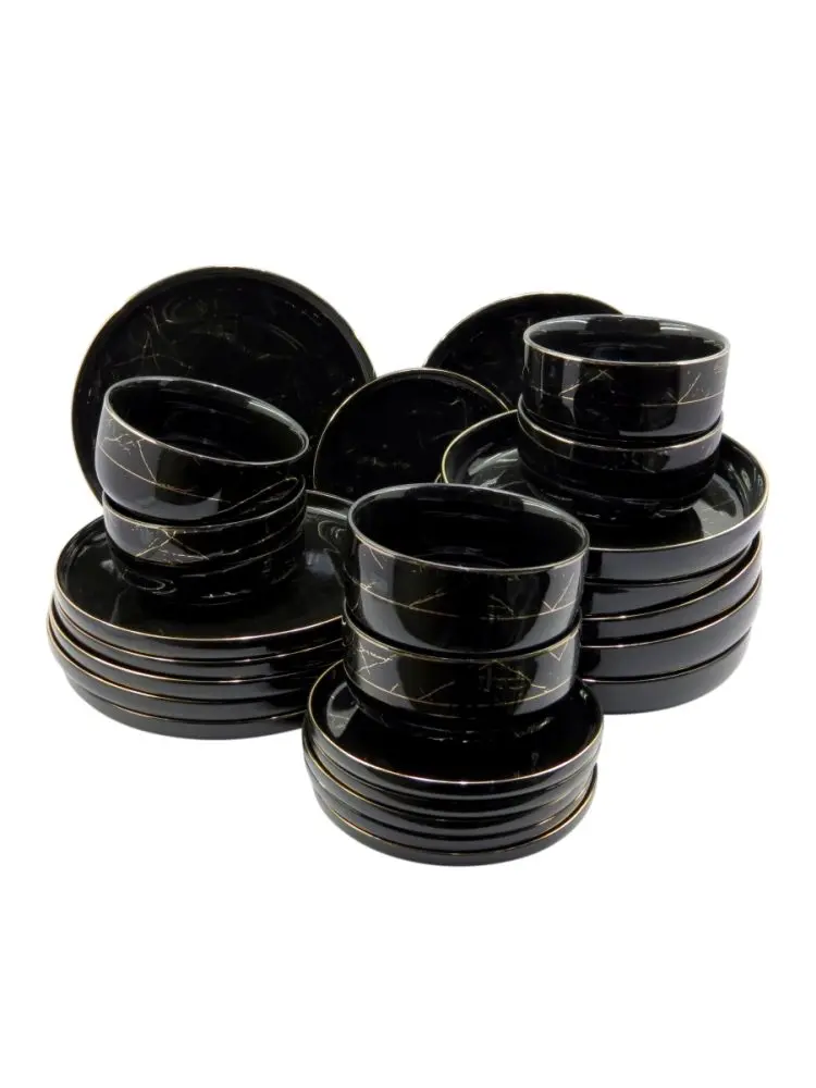 JEС JEС7376-H28 | Dinner Set 24 pcs for 6 Persons Black
