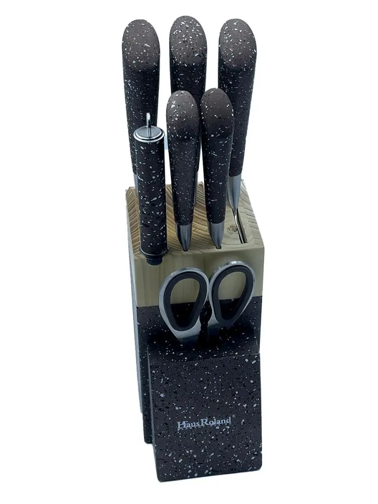 Haus Roland HR626-1 | Knife Set with Wooden Block 6pcs Stainless Steel