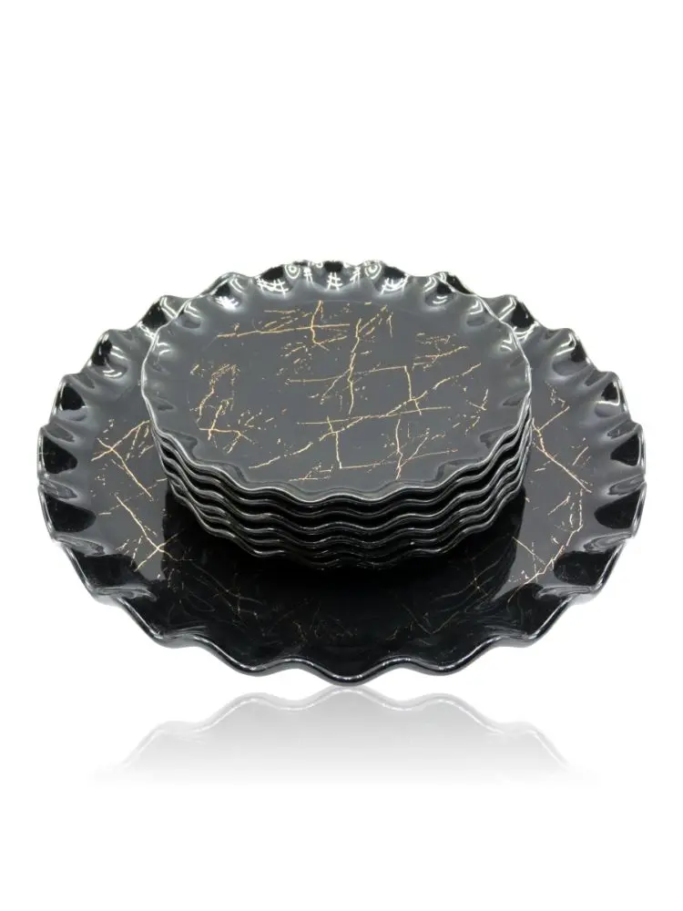 JEC JEC7106-H28 | Cake Plate Set Black for Cafes & Catering