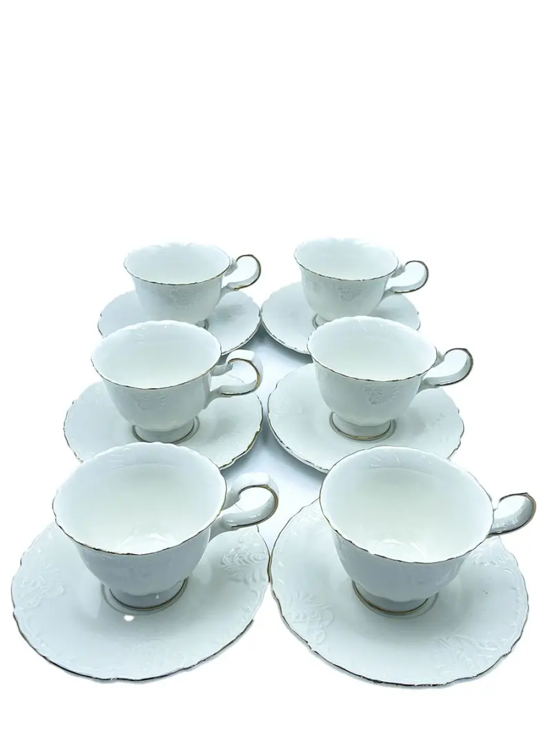 MLD MLD513-12 | Tea Cup Set White Porcelain