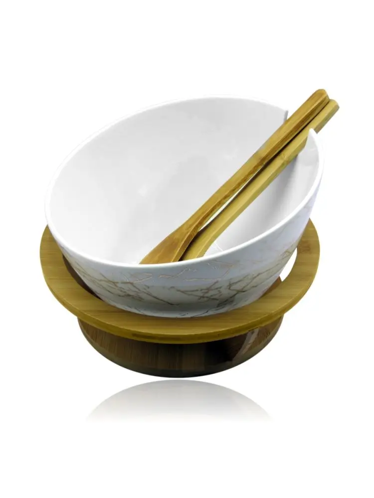 JC JC7484-H28 | Salad Bowl Set with Bamboo Stand & 2 Spoons