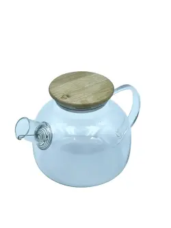 Teapot TP-1006 | Glass Teapot 1000 ml Wooden Lid
