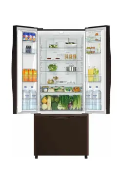 Hitachi R-WB600PUC9 GBW | Холодильник 388 л 3 двери стекло коричневый
