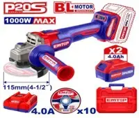 Emtop ELAG271532 | Cordless Angle Grinder 20V 115mm 2x4.0Ah BL