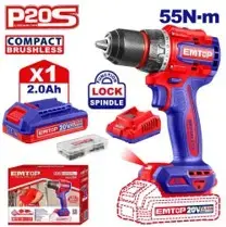 Emtop ECDL205582 | Cordless Drill Driver 20V 55Nm