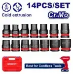 Emtop EMSSD12141 | Impact Socket Set 1/2" Long 14pcs