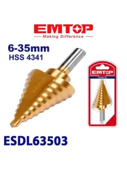 Emtop ESDL63503 | Ступенчатое сверло HSS4341 6-35 мм
