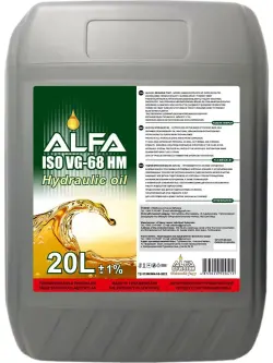 Alfa ISO VG-68 HM | Hydraulic Oil 20L High Viscosity