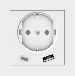 Moderna E01120 | Diwar Rozetkasy 16A Gizlin USB-A we USB-C bilen