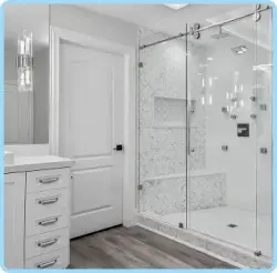 Shower Partition Sliding System 190 cm x 210 cm 10 mm Glass