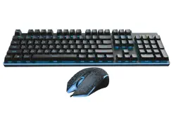 RAPOO KBMRAV100S | Игровой комплект клавиатура мышь проводной подсветка черный