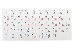 GOOD QUALITY KBSTBQWH | Keyboard Sticker RUS-ENG-TM White
