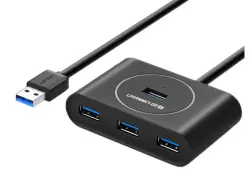 UGREEN UHUBUGCR113 | USB-хаб 4xUSB 3.0 1м Черный