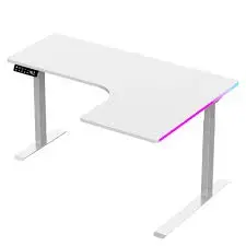 DECHUAN DESKD2200WH | Gaming Desk Corner RGB White 160x60 cm