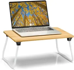 WOOD DESKFOLDWH | Portable Desk for Bed Folding Light Wood