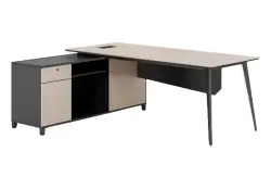 NOEL ODNDB181616 | Office Desk 1800x1600 mm Milan Light Wood + 4 Boxes