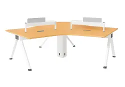 NOEL ODNWC2625 | 3 işgär üçin ofis stoly Hertz ceviz+ak 2625x2505mm