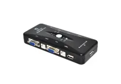KVM KVMVGAKVM41UA4P | KVM geçiriji 4 port VGA/USB kabel bilen