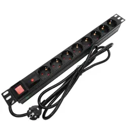 APKR NETPDU6S | 6 Fransuz Rozetkaly 1U 19" Rack Tok Bloky