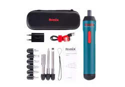 Ronix RON8591 | Cordless Screwdriver 3.6V 2000mAh 9 Nozzles