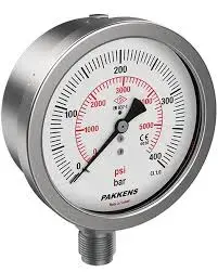 Pakkens 1001001117 | Pressure Gauge Ø100mm 0/400 bar-psi