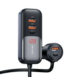 Usams S-CC213 C40 | Car Charger 165W 5 Ports Digital Display