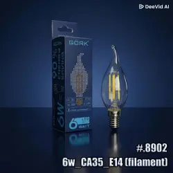 GÖRK 6912345678902 | LED lampa E14 6W 4000K Filament