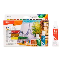 Deli C12-12 | Acrylic Paints 12 Colors Set