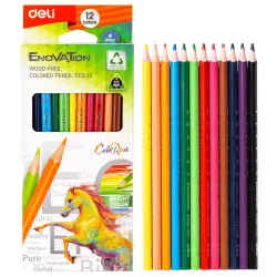 Deli C113-12 | Colored Pencil Set Wood Free 12 Colors