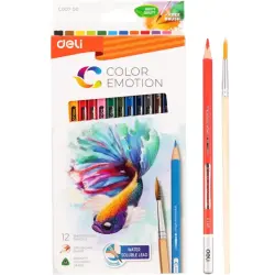 Deli Color emotion No.C00700 | Water Color Pencils 12 Colors