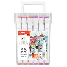 Deli No.70801-36 | Sketch Marker Set 36 Colors Dual-tip