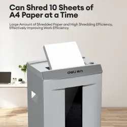 Deli No.9905 | Paper Shredder Micro-Cut 10 Sheets A4 2x15mm