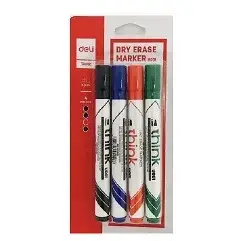 Deli U00101 | Dry Erase Marker Set 2.0mm 4 Colors