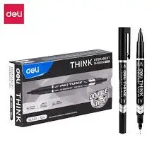 Deli U211-BK | Permanent Marker Black 0.5mm/1.0mm