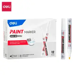 Deli U500-WH | Paint Marker White Permanent Industrial