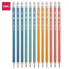 Deli U50000 | Пластиковый карандаш, 4 цвета, упаковка 12 шт