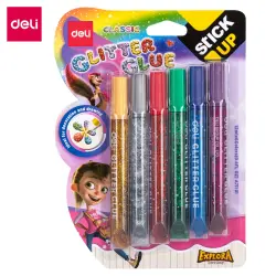 Deli A71101 | Glitter Glue 12ml Pack of 6