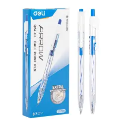 Deli Q24-BL | Ball Point Pen 0.7mm Bulk Pack 12 pcs