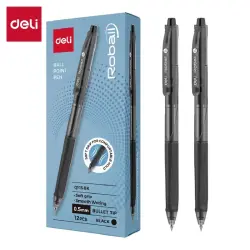 Deli Q115-BK | Ball Point Pen 0.5mm Fine Tip