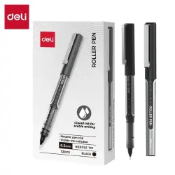 Deli Q657-BK | Роллерная ручка 0,5 мм для точного письма