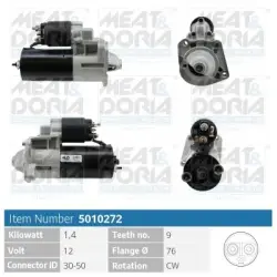 MEAT & DORIA 5010272 | Starter Motor 12V 1.4kW