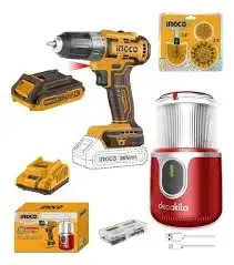 Ingco 20V Combo Kit: Shotgun & Coffee Grinder with Battery