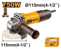 Ingco AG75028 115mm 750W Angle Grinder for Business & Industrial Use